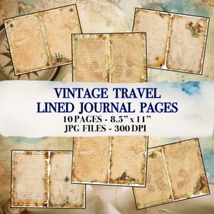 Reisebezogenes Junk Journal Liniert Druckbare Seiten Scrapbooking Collage Basteln Aquarell Karten Junk Journal Zusätzliche Sofort download
