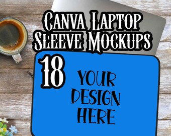 CANVA Laptop Sleeve Bulk Bundle Mockup Set for MacBook Bag 12/13/15" Laptop Sleeve Background Sleeve Template Original computer case Mock