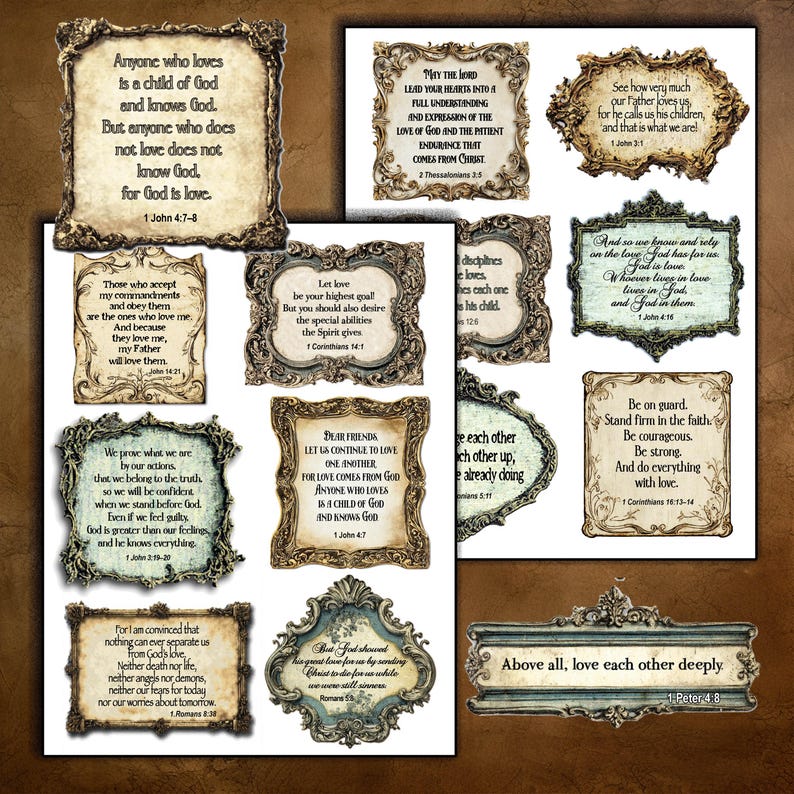 Vintage Bible Scripture Scraps Christian Printable Ephemera Verse ...