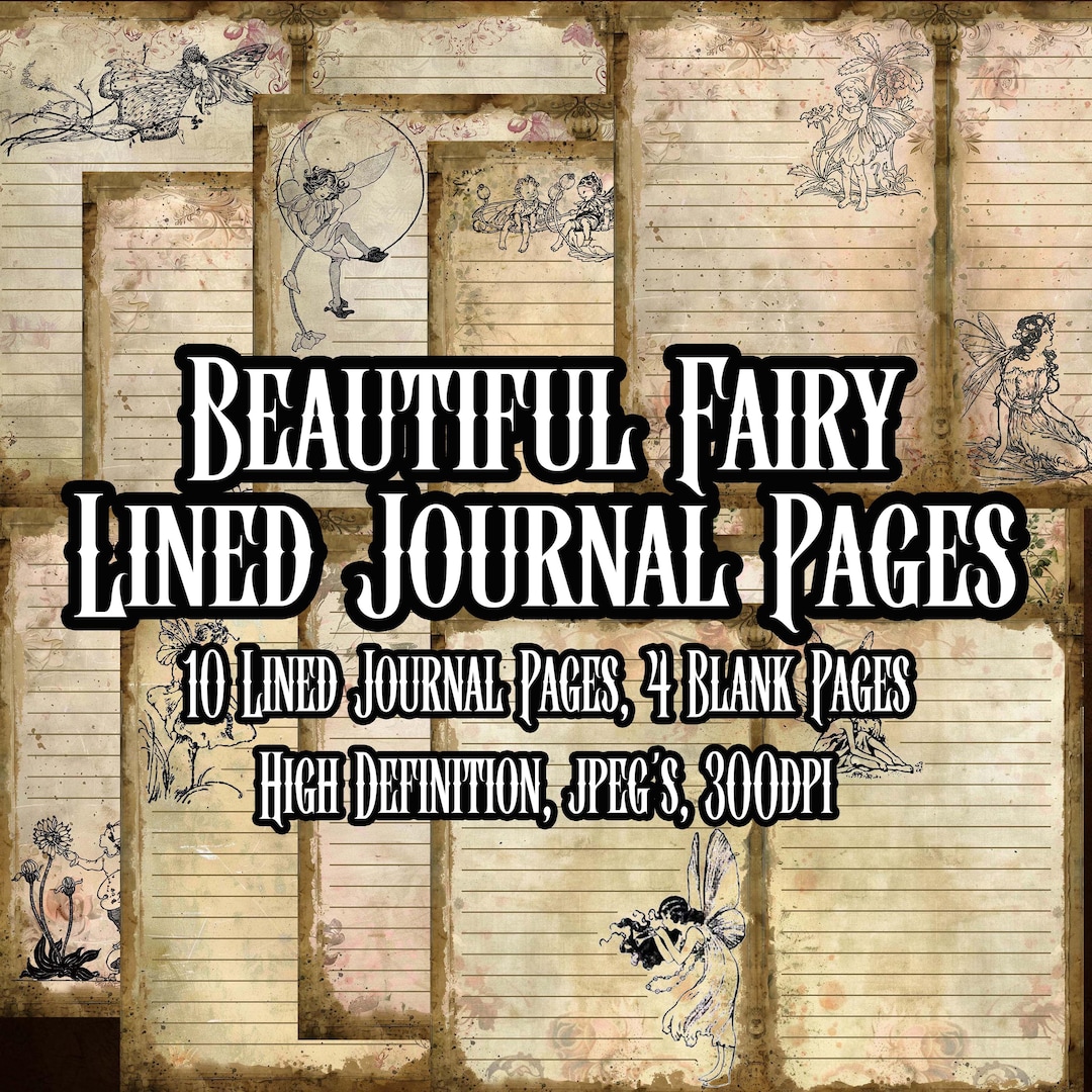 Beautiful Fairy Lined Junk Journal Printable Pages Fantasy Printable ...
