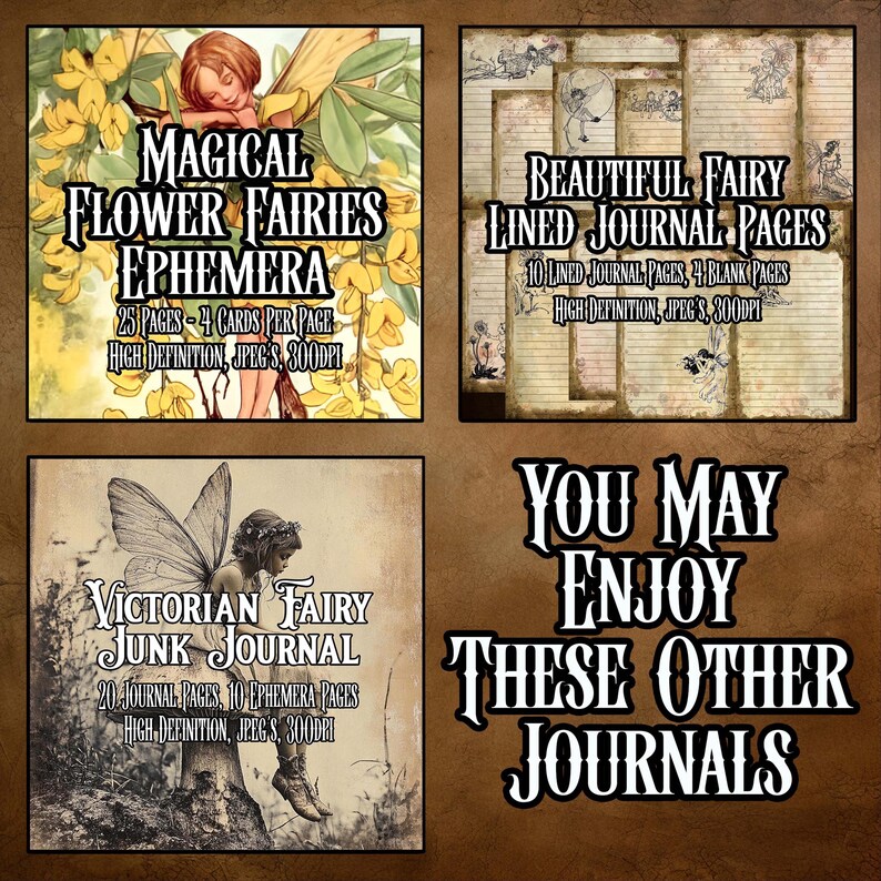 Elegant Fairy Lined Junk Journal Printable Pages Fantasy Printable ...