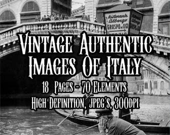 Vintage Authentic photos of Italy Ephemera Scrapbooking Collage Printable Decoupage Junk Journal Ephemera Cards Instant download