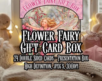 Magical Flower Fairies Card Gift Box Fairy Art Scrapbook Botanical Collage Decoupage Presentation Gift Kit Print at Home Instant Download