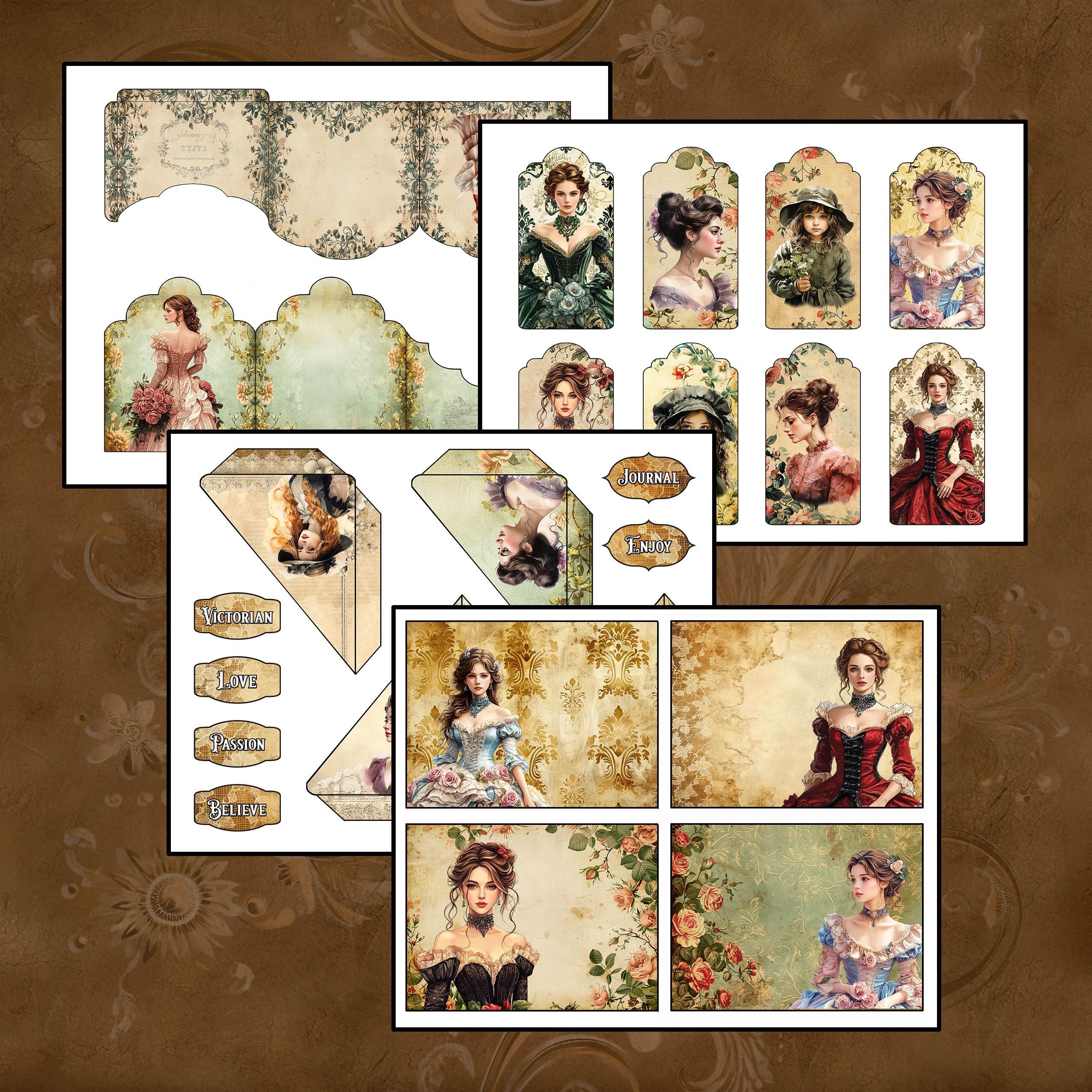 Victorian Era Vintage Junk Journal Kit Scrapbooking Collage Vintage ...