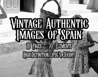 Vintage Authentic photos of Spain Ephemera Scrapbooking Collage Printable Decoupage Junk Journal Ephemera Cards Instant download