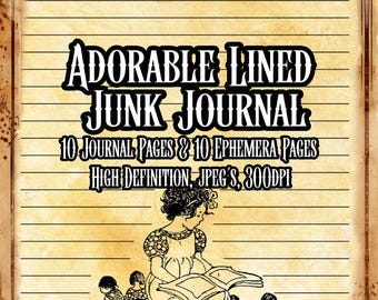 Adorable Children’s Storybook Junk Journal Printable Kit 20 Pages Journal + Ephemera Pack Vintage Children's Illustrations Instant Download