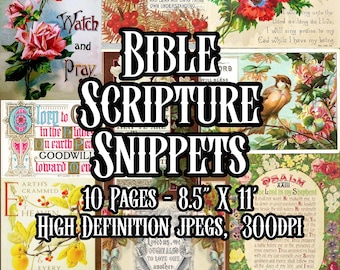 Vintage Bibel Schrift Ausschnitte Christian Druckbare Ephemera Vers Gebet Glaube Blätter Karten Bibel Vers Scrapbooking Kunst Sofortiger download