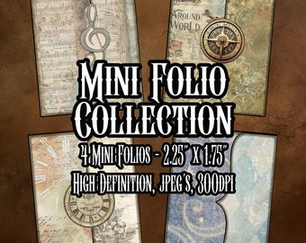 Mini Folio Collection Travel Music Influence Artistic Collage Scrapbooking Decoupage Art Instant download