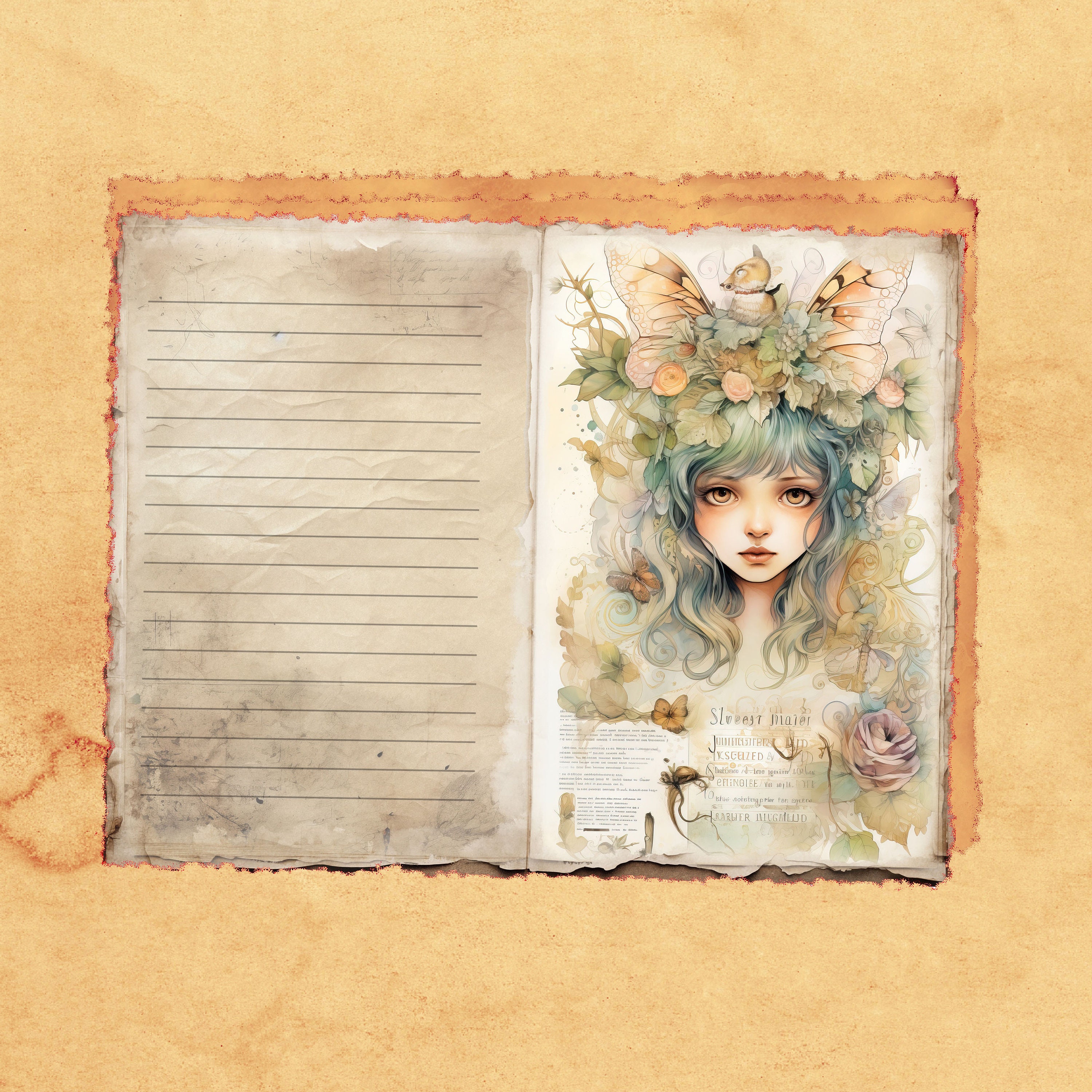 Shabby Fairies Junk Journal Printable Pages Fantasy Journal Printable ...