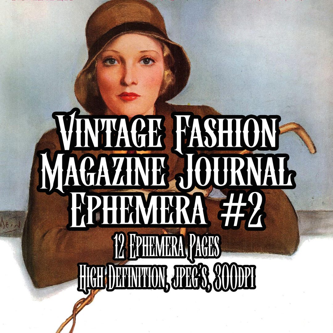 Vintage Fashion Magazine Covers #2 Ephemera Bundle 50+ Printable Card ...