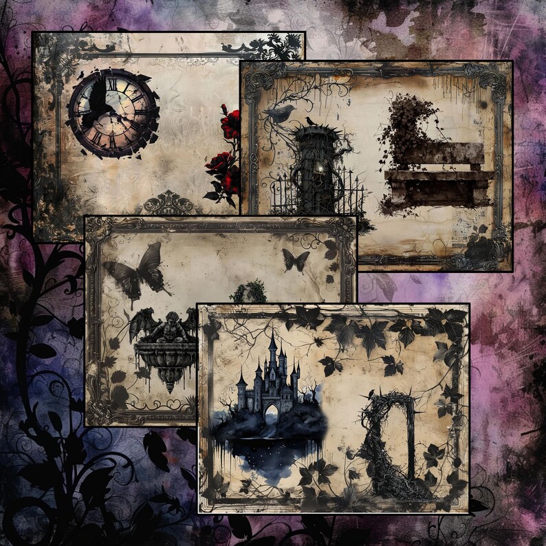 Gothic Grunge Junk Journal Printable Pages Scrapbooking Supplies ...