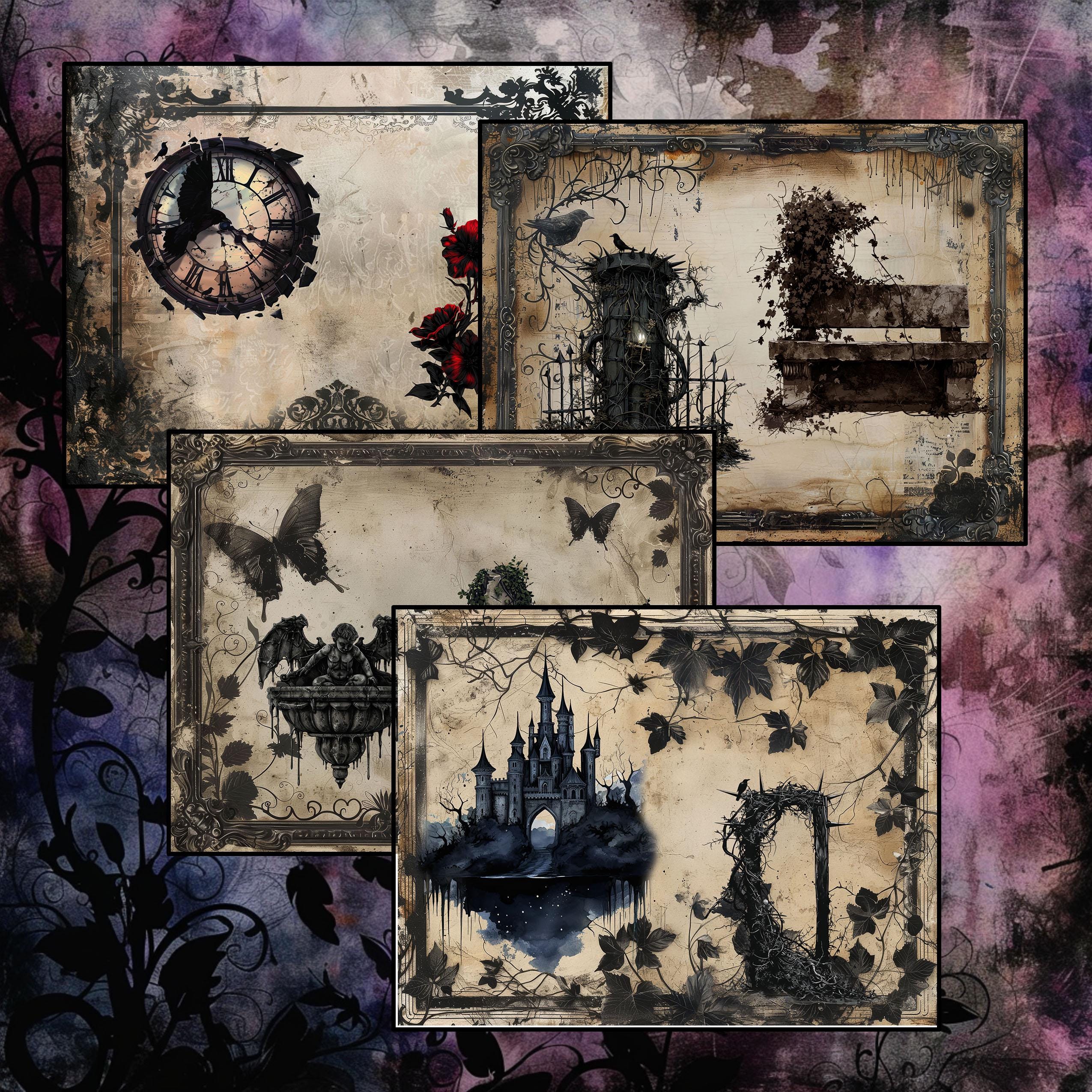 Gothic Grunge Junk Journal Printable Pages Scrapbooking Supplies ...
