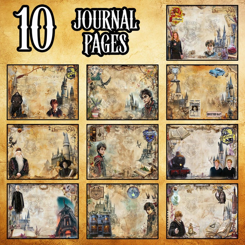 Wizards School Fantasy Junk Journal Printable 30 Pages Wizarding ...