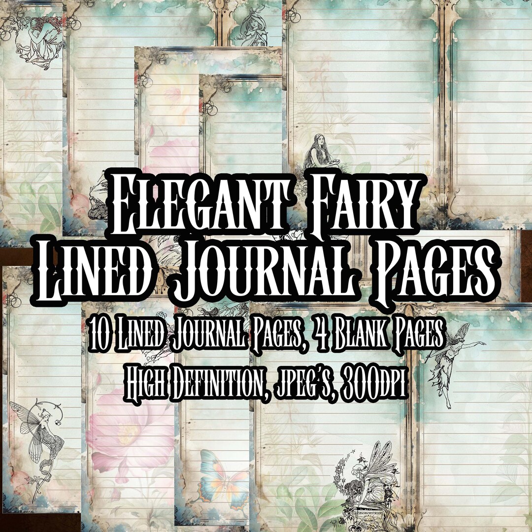 Elegant Fairy Lined Junk Journal Printable Pages Fantasy Printable ...