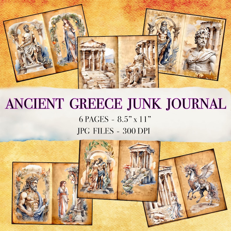 Ancient Greece Junk Journal Printable Pages Travel Journal Travel ...
