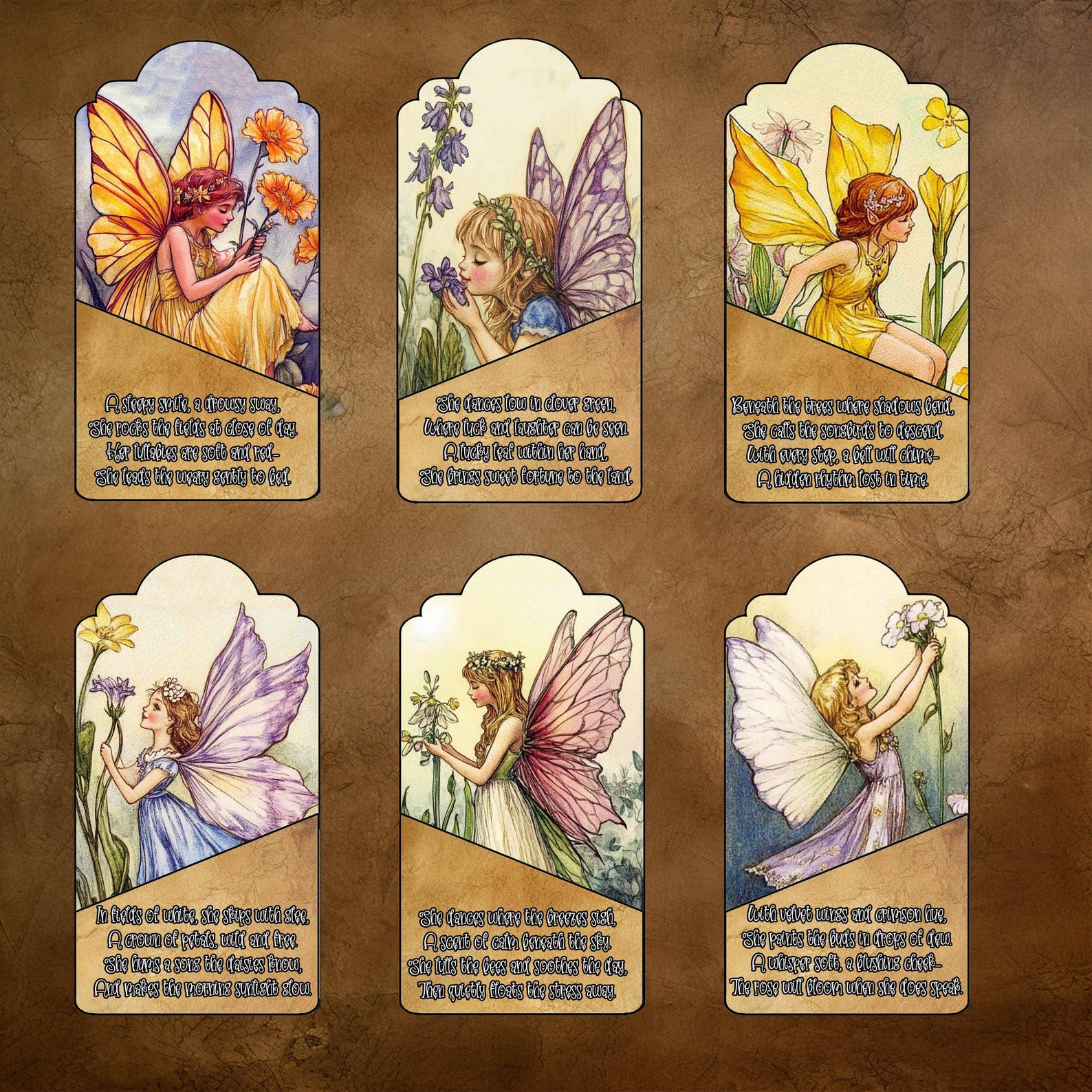 Magical Flower Fairies Mix'n'match Loaded Tags Junk Journal Ephemera ...