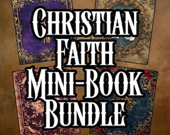 Christian Faith Mini-Book Bundle 4 Complete Mini-Books Religious Faith Artistic Collage Bible Devotion Scrapbooking Art Instant download