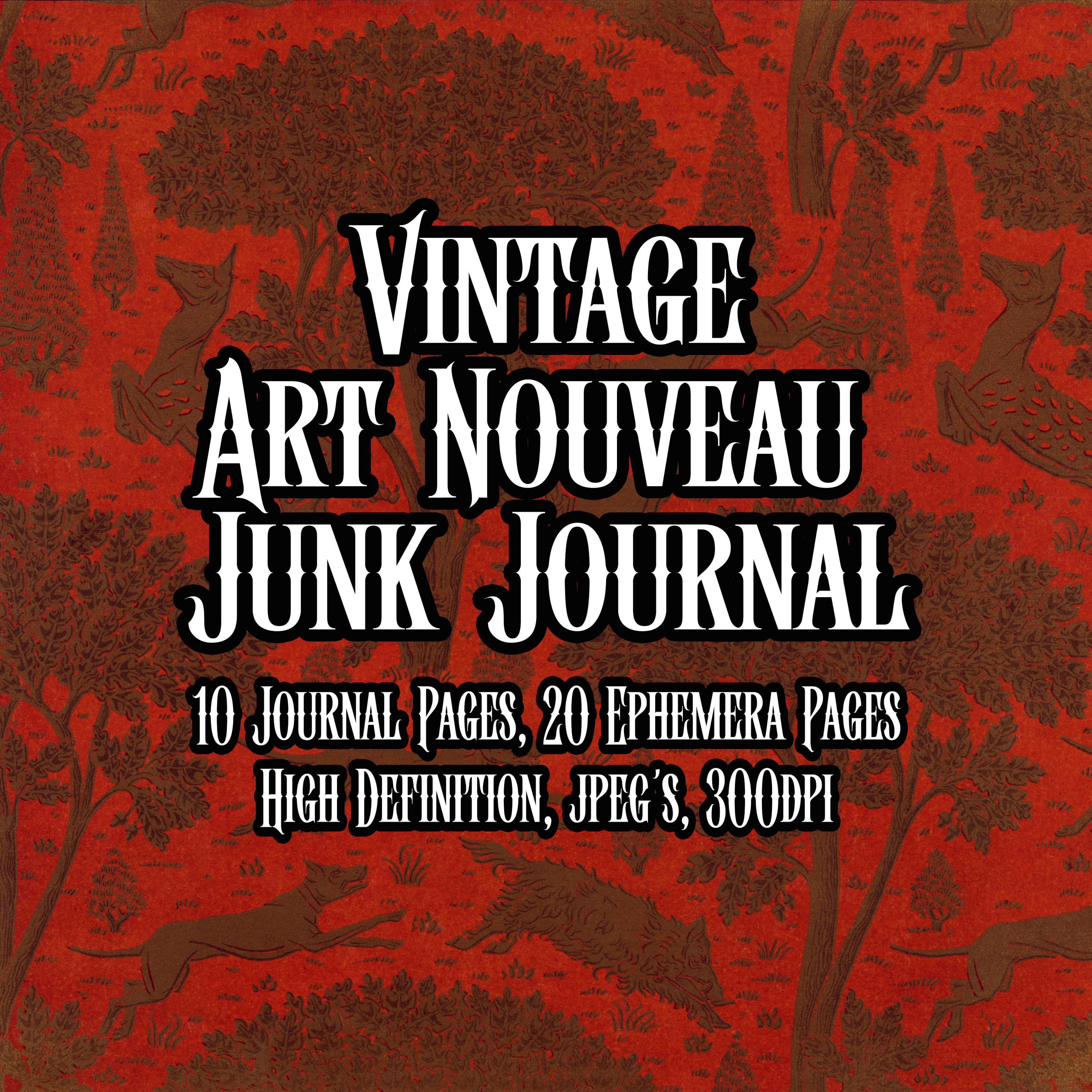 Vintage Art Nouveau Large Junk Journal Printable Pages Scrapbooking Hi-resolution Collage Junk Journal Collage Decoupage Instant Download