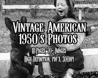 Vintage Authentic American 1950's Photos Ephemera Scrapbooking Collage Printable Decoupage Junk Journal Pics Instant download