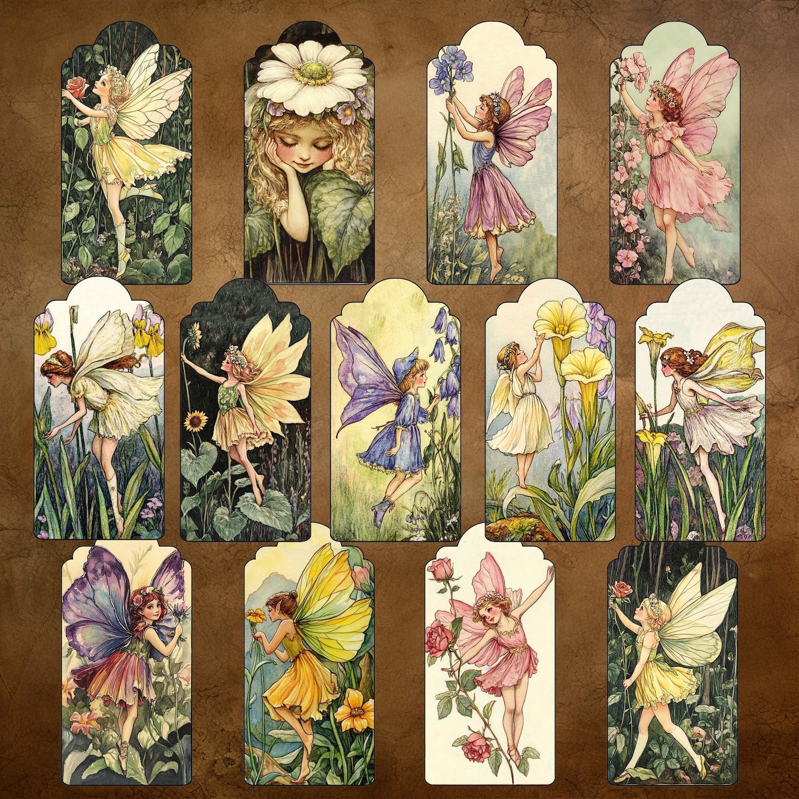Magical Flower Fairies Mix'n'match Loaded Tags Junk Journal Ephemera ...