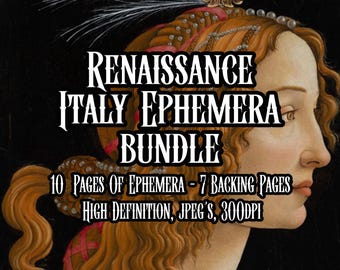 Renaissance Italy Journal Ephemera Vintage Artwork Scrapbooking Collage Decoupage Instant Download