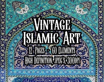 Vintage Islamic Art Journal Ephemera Printable Pages Scrapbooking Decoupage Calligraphy Art Instant Download