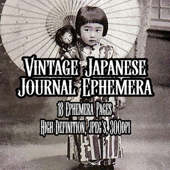 Vintage Japanese Journal Ephemera Scrapbooking Supplies Collage Printable Decoupage Junk Journal Japanese Ephemera Cards Instant download