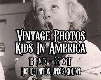 Vintage Authentic Kids in America Circa 1900's Ephemera Scrapbooking Collage Printable Decoupage Junk Journal Ephemera Pics Instant download