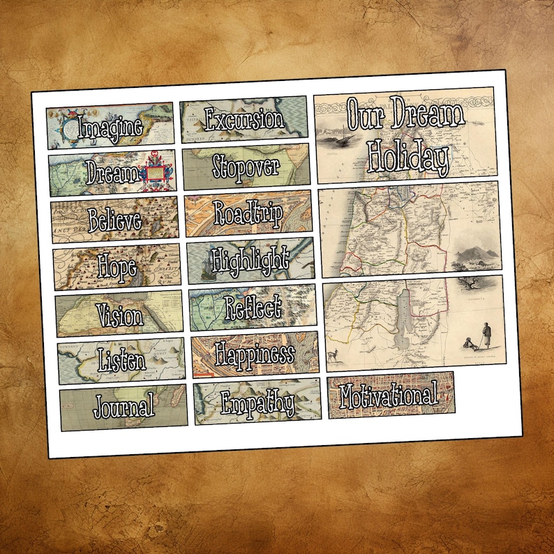 Excursion Labels Vintage Junk Journal Travel Related Ephemera Companion Bundle 100 ...