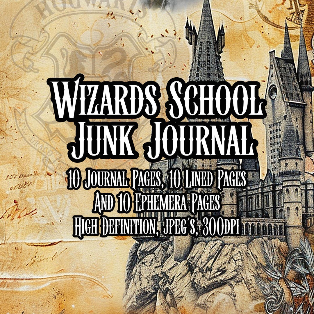 Wizards School Fantasy Junk Journal Printable 30 Pages Wizarding ...