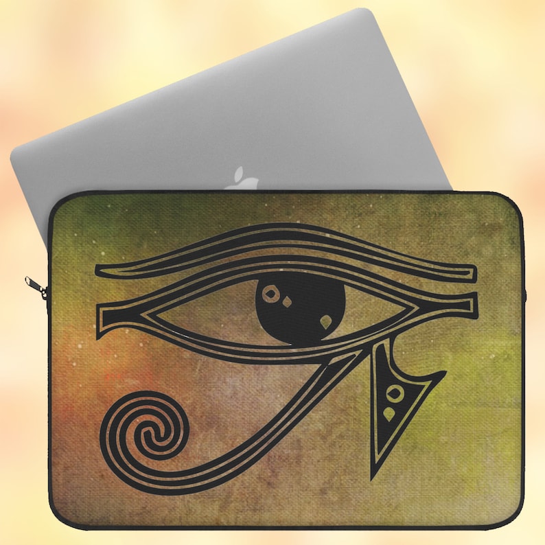 Ancient Egyptian Watercolour Symbol Laptop Sleeve Eye of Ra Sun God