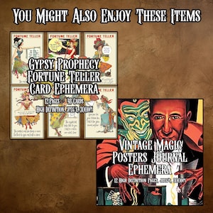 Mystic Fortune Teller Prophecy Cards Kit Collage Sheets Junk Journal ...