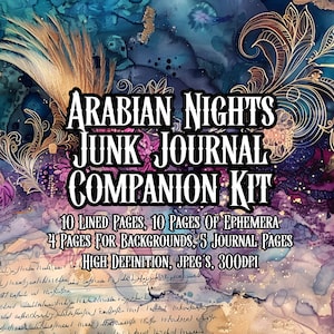 Kit complementario de diario basura de Las mil y una noches Páginas imprimibles Suministros para álbumes de recortes Collage Diario romántico de efímeras árabes Descarga instantánea