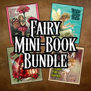 Lot de 4 mini-livres sur les fées magnifiques, 4 mini-livres complets, fées des fleurs, collage artistique, magique fantastique, scrapbooking, art, téléchargement immédiat