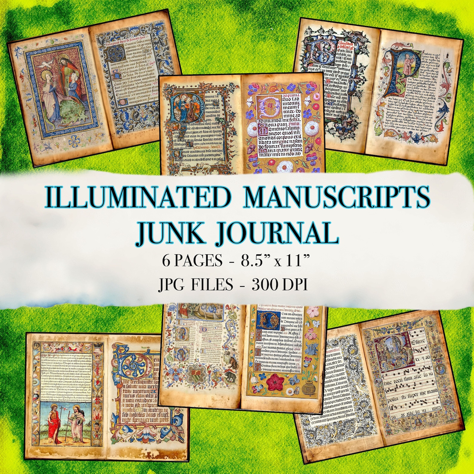 Illuminated Manuscripts Vintage Junk Journal Printable Pages ...