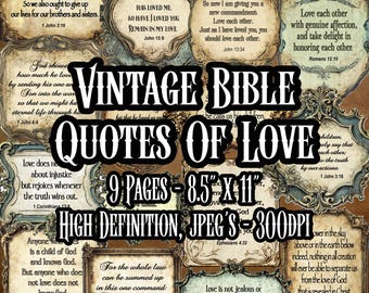 Vintage Bible Scripture Scraps Christian Printable Ephemera Verse Prayer Faith Sheets Cards Bible Verse Scrapbooking Art Instant download
