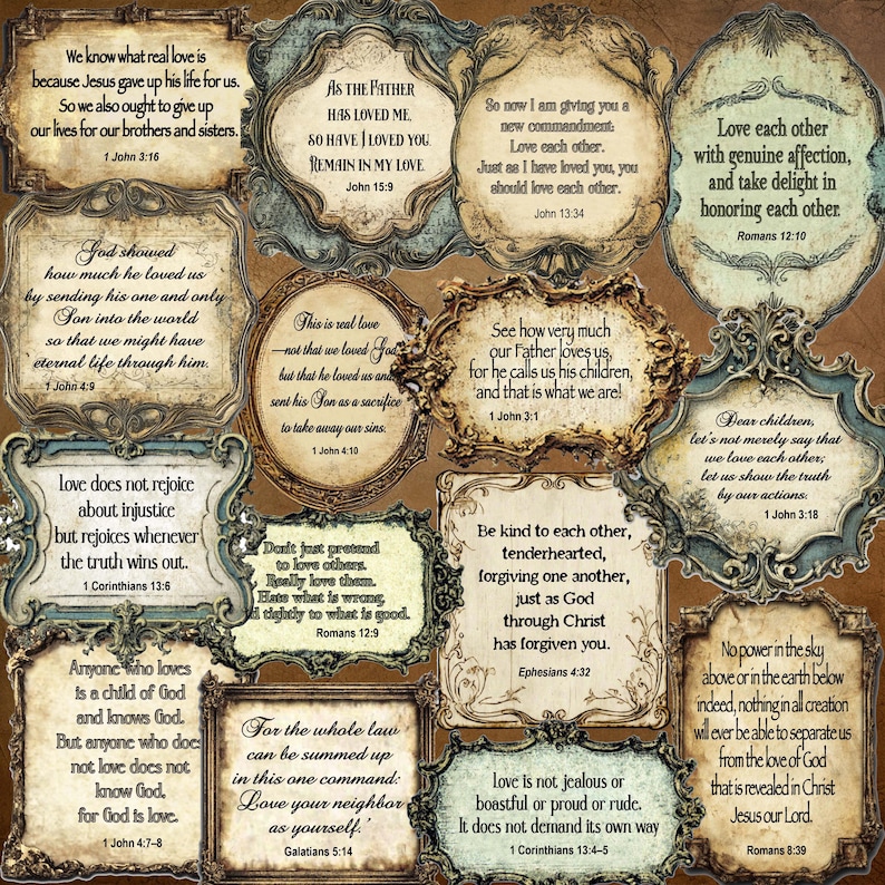 Vintage Bible Scripture Scraps Christian Printable Ephemera Verse ...
