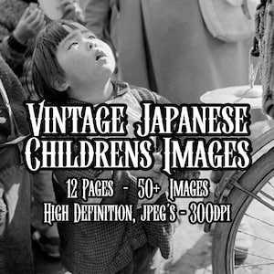 Vintage Japanese Children&#39;s Images  Ephemera Scrapbooking Collage Printable Decoupage Junk Journal Japanese Ephemera Cards Instant download