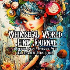 Bunte wunderliche Welt Junk Journal Papiere Hallo Auflösung 300dpi Fantasy Papiere künstlerische druckbare Collage Scrapbooking Instant Download