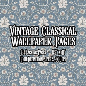 Vintage Classical Wallpaper Pages Junk Journal Ephemera Collage Sheets Junk Journal Printable Ephemera Scrapbooking Paper Instant Download