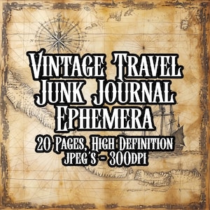 Vintage Junk Journal Travel Related Ephemera Companion Bundle 100+ afdrukbare etiketten Tags Zakken Enveloppen Kaarten Bladwijzers Directe download