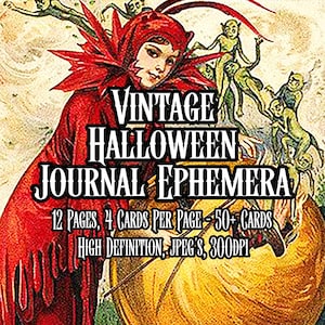 Vintage Halloween Ephemera Bundle 50+ printable Halloween Related Card Bundle Circa early 1900s Scrapbook Collage Decoupage Instant download