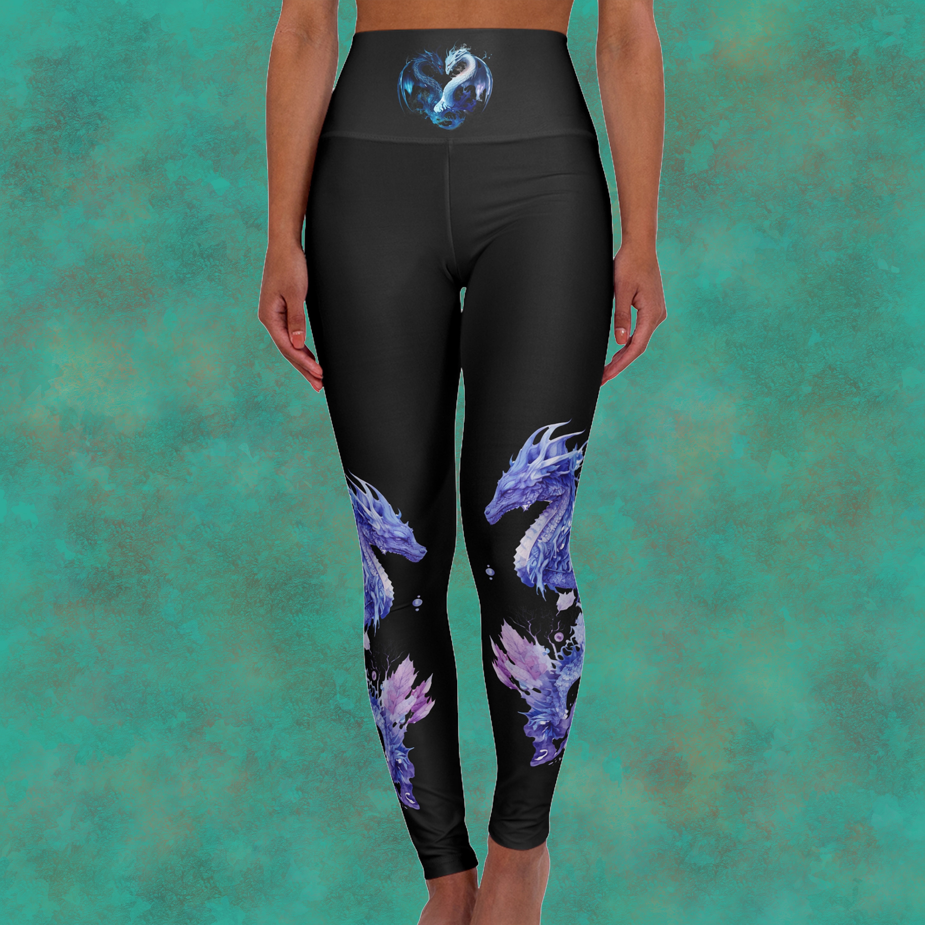 Mermaid Leggings, Dragon Scale Printed Yoga Pants Pastel Mermaid