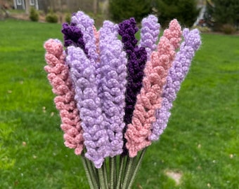 Lavanda de ganchillo, Regalos del Día de la Madre, Flores, Regalos de graduación, Decoración del hogar, Flores personalizadas