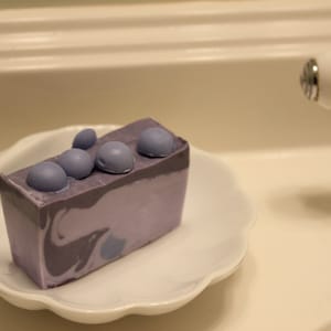 Blueberry Loaf Natural Goat Milk Soap - Handmade Artisan Body/Hand Soap, Rustic Housewarming Present, Fragrant Home Decor, Baker Gift Idea