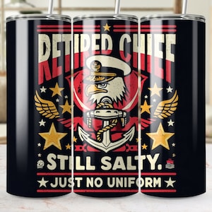 Ehemaliger Häuptling noch salziger Becher, lustiges Ruhestandsgeschenk, Militärveteranbecher, Häuptlingsbecher, Marinehäuptlingskaffeetasse