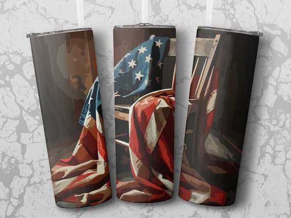 Edelstahlbecher 590 Ml Mit Lasergravur – Amerikanische Flagge Oder Personalisierbar, Doppelwandig Isoliert
