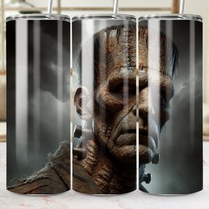 Frankenstein Monster Tumbler Cup, Gothic Horror Movie Insulated Drinkware, Unique Halloween Gift, Creepy Cool Beverage Holder, 20 oz
