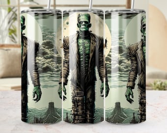 Gobelet Frankenstein gothique, tasse de voyage monstre de film d'horreur, tasse isotherme art effrayant, cadeau unique d'Halloween, gobelet à café effrayant