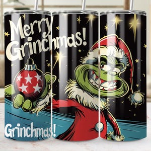 Merry Grinchmas 20 oz Becherverpackung, Grinch-Weihnachtsbecher, Feiertags-Trinkgeschirr, Weihnachtsgeschenkbecher, festliche Becherverpackung
